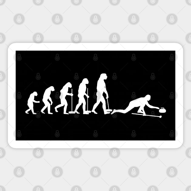 Funny Curling Fan Evolution Winter Games Curl Ice Magnet by TeeCreations